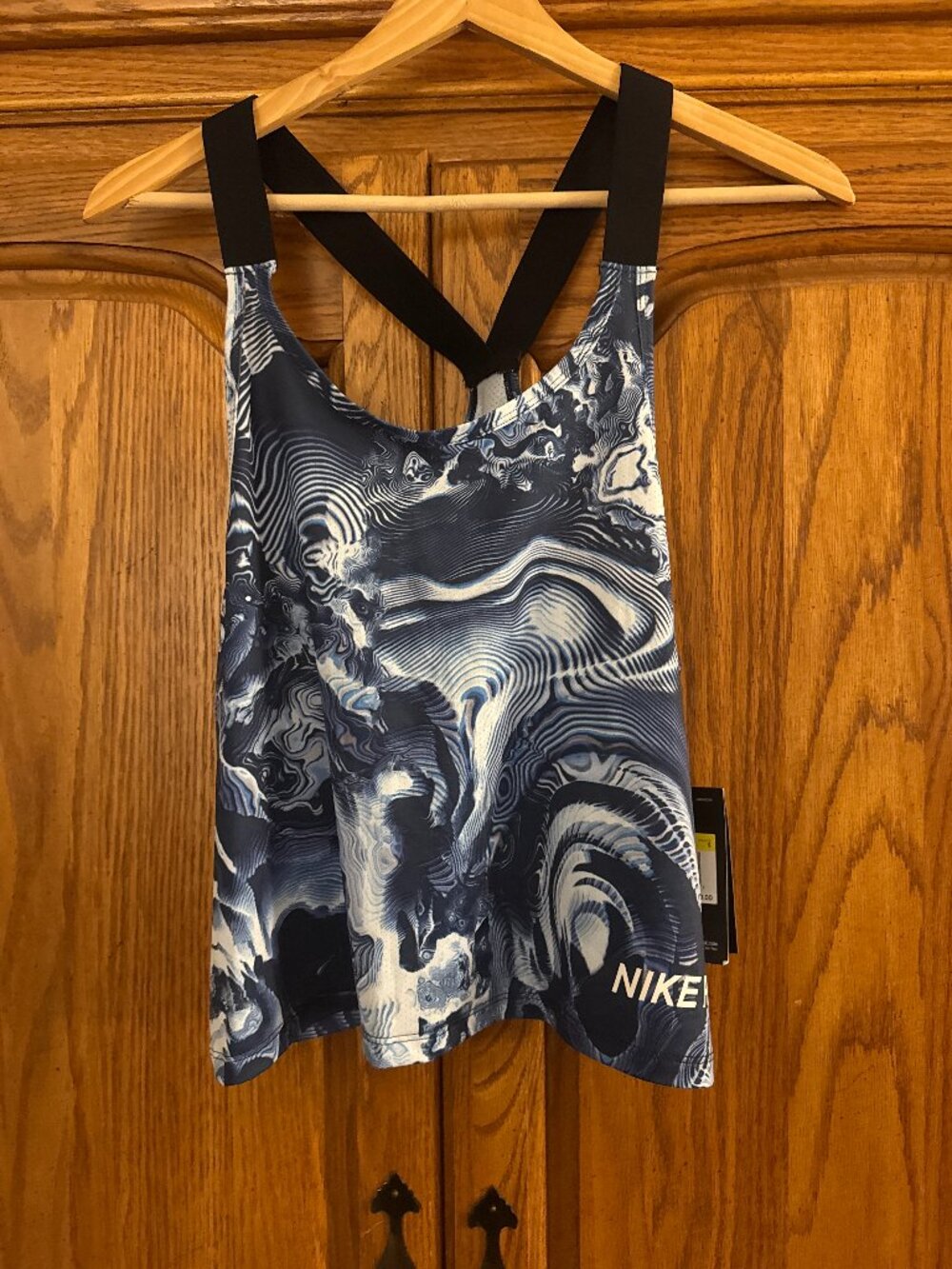 Nike Pro DriFit Women's Blue & White Printed Tank Top